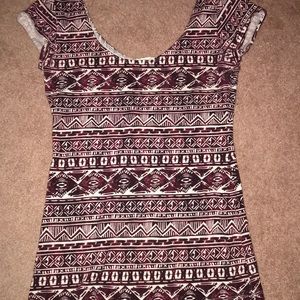 Garage Maroon with White Aztec Print Cami